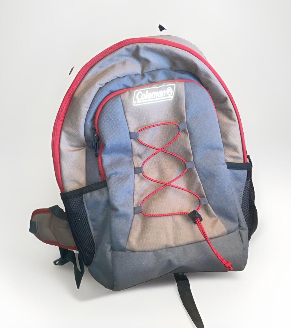 Coleman Insulated Soft Backpack Cooler Khaki Gray 28 Cans Leak Proof